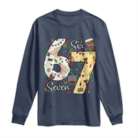Funny 67 Kwanzaa Long Sleeve Shirt Six Seven Meme Kinara Candles African American Christmas - Wonder Print Shop