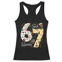 Funny 67 Kwanzaa Racerback Tank Top Six Seven Meme Kinara Candles African American Christmas - Wonder Print Shop