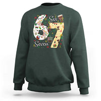 Funny 67 Kwanzaa Sweatshirt Six Seven Meme Kinara Candles African American Christmas - Wonder Print Shop