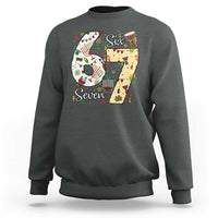 Funny 67 Kwanzaa Sweatshirt Six Seven Meme Kinara Candles African American Christmas - Wonder Print Shop