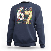 Funny 67 Kwanzaa Sweatshirt Six Seven Meme Kinara Candles African American Christmas - Wonder Print Shop