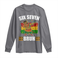 Funny 67 Kwanzaa Long Sleeve Shirt Six Seven Bruh Dabbing African Heritage - Wonder Print Shop