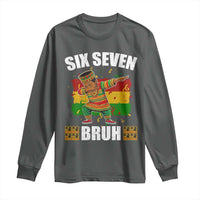 Funny 67 Kwanzaa Long Sleeve Shirt Six Seven Bruh Dabbing African Heritage - Wonder Print Shop
