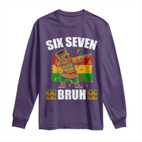 Funny 67 Kwanzaa Long Sleeve Shirt Six Seven Bruh Dabbing African Heritage - Wonder Print Shop