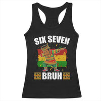 Funny 67 Kwanzaa Racerback Tank Top Six Seven Bruh Dabbing African Heritage - Wonder Print Shop