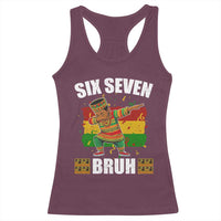 Funny 67 Kwanzaa Racerback Tank Top Six Seven Bruh Dabbing African Heritage - Wonder Print Shop