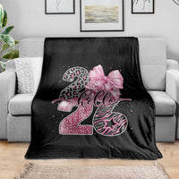 Happy New Year 2026 Throw Blanket Hello 2026 Disco Ball Pink Coquette Bow Faux Glitter - Wonder Print Shop