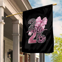 Happy New Year 2026 Garden Flag Hello 2026 Disco Ball Pink Coquette Bow Faux Glitter - Wonder Print Shop