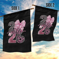 Happy New Year 2026 Garden Flag Hello 2026 Disco Ball Pink Coquette Bow Faux Glitter - Wonder Print Shop