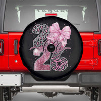 Happy New Year 2026 Spare Tire Cover Hello 2026 Disco Ball Pink Coquette Bow Faux Glitter - Wonder Print Shop