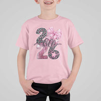 Happy New Year 2026 T Shirt For Kid Hello 2026 Disco Ball Pink Coquette Bow Faux Glitter - Wonder Print Shop