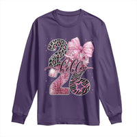 Happy New Year 2026 Long Sleeve Shirt Hello 2026 Disco Ball Pink Coquette Bow Faux Glitter - Wonder Print Shop