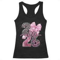 Happy New Year 2026 Racerback Tank Top Hello 2026 Disco Ball Pink Coquette Bow Faux Glitter - Wonder Print Shop