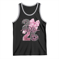 Happy New Year 2026 Tank Top Hello 2026 Disco Ball Pink Coquette Bow Faux Glitter - Wonder Print Shop