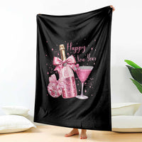 Happy New Year 2026 New Years Eve Party Throw Blanket Pink Cocktail Disco Ball - Wonder Print Shop