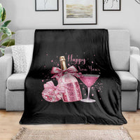 Happy New Year 2026 New Years Eve Party Throw Blanket Pink Cocktail Disco Ball - Wonder Print Shop