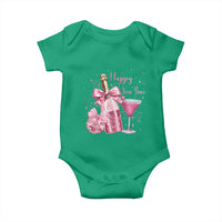 Happy New Year 2026 New Years Eve Party Baby Onesie Pink Cocktail Disco Ball - Wonder Print Shop