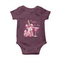 Happy New Year 2026 New Years Eve Party Baby Onesie Pink Cocktail Disco Ball - Wonder Print Shop
