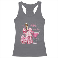 Happy New Year 2026 New Years Eve Party Racerback Tank Top Pink Cocktail Disco Ball - Wonder Print Shop
