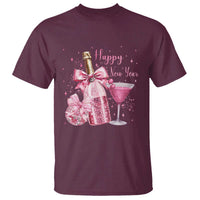 Happy New Year 2026 New Years Eve Party T Shirt Pink Cocktail Disco Ball - Wonder Print Shop
