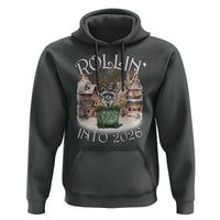 Funny Raccoon Rollin Into 2026 Hoodie New Year Dumpster Fire Firework - Wonder Print Shop