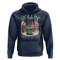 Funny Raccoon Rollin Into 2026 Hoodie New Year Dumpster Fire Firework - Wonder Print Shop