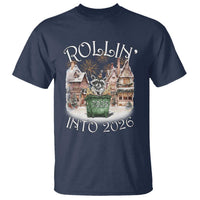 Funny Raccoon Rollin Into 2026 T Shirt New Year Dumpster Fire Firework - Wonder Print Shop