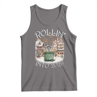 Funny Raccoon Rollin Into 2026 Tank Top New Year Dumpster Fire Firework - Wonder Print Shop