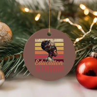 Education Is Freedom Ceramic Ornament Retro Black History Month Teacher