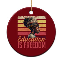 Education Is Freedom Ceramic Ornament Retro Black History Month Teacher