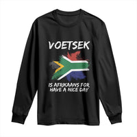 Funny Voetsek Is Afrikaans For Have A Nice Day Long Sleeve Shirt Vintage Saffa Flag