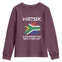 Funny Voetsek Is Afrikaans For Have A Nice Day Youth Sweatshirt Vintage Saffa Flag