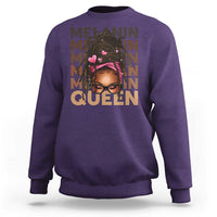 African American Pride Sweatshirt Melanin Queen Afro Messy Bun