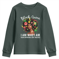 Proud African American Melanin Black Afro Girl Youth Sweatshirt Black Queen I Am Who I Am Your Approval Isn't Needed