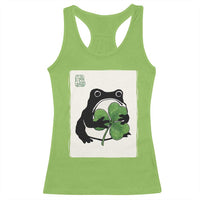 Funny Grumpy Frog Japanese St Patricks Day Racerback Tank Top