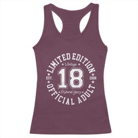 Funny 18th Birthday Racerback Tank Top Est 2008 Limited Edition Official Adult