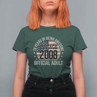 Funny 18th Birthday T Shirt For Women 18 Years Of Being Awesome Vintage 2008 Official Adult American Flag