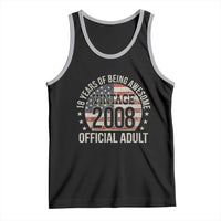 Funny 18th Birthday Tank Top 18 Years Of Being Awesome Vintage 2008 Official Adult American Flag