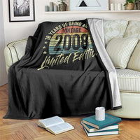Funny 18th Birthday Throw Blanket 18 Years Old Gifts Vintage 2008 Limited Edition