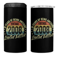 Funny 18th Birthday 4 in 1 Can Cooler Tumbler 18 Years Old Gifts Vintage 2008 Limited Edition