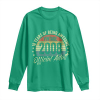 Funny 18th Birthday Long Sleeve Shirt 18 Years Old Gifts Vintage 2008 Official Adult