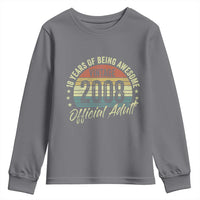 Funny 18th Birthday Youth Sweatshirt 18 Years Old Gifts Vintage 2008 Official Adult