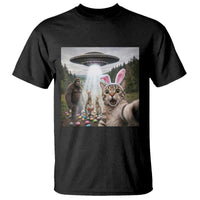 Funny Cat Selfie with Easter Bunny Bigfoot UFO T Shirt