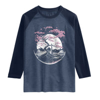 Washington DC Cherry Blossoms Monuments Memorials Japanese Style Raglan Shirt