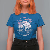 Washington DC Cherry Blossoms Monuments Memorials Japanese Style T Shirt For Women