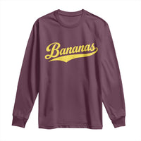 Bananas Retro Throwback Baseball Sport Lover Long Sleeve Shirt