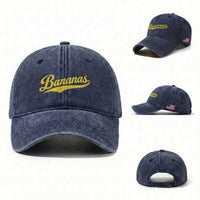 Bananas Retro Throwback Baseball Sport Lover Washed Cotton Baseball Cap