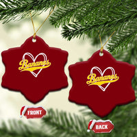 Bananas Vintage Heart Baseball Fan Game Day Ceramic Ornament