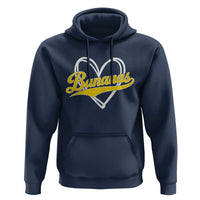 Bananas Vintage Heart Baseball Fan Game Day Hoodie