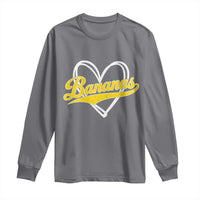 Bananas Vintage Heart Baseball Fan Game Day Long Sleeve Shirt